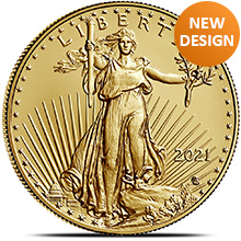 2021 1 oz Gold American Eagle $50 Coin Bullion Brilliant Uncirculated - Type 2, New Design