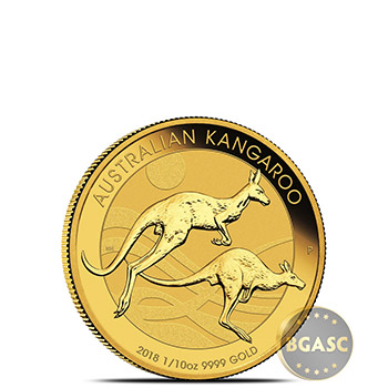2018 Australia 1/10 oz Gold Kangaroo Bullion Coin .9999 Fine Brilliant Uncirculated