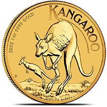 2022 1 oz Gold Australia Kangaroo .9999 Fine Brilliant Uncirculated Coin