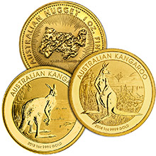 Australia 1 oz Gold Kangaroo/Nugget .9999 Fine Brilliant Uncirculated Coin (Random Year)