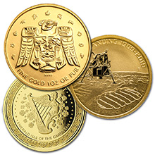 1 oz Gold Coins .9999 Fine 24kt - Circulated (Random Assorted)