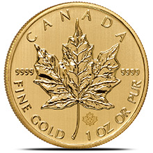2014 1 oz Gold Canadian Maple Leaf Bullion Coin Brilliant Uncirculated .9999 Fine 24kt Gold