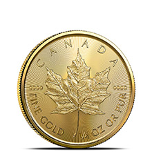 2021 1/4 oz Canadian Gold Maple Leaf Brilliant Uncirculated .9999 Fine 24kt