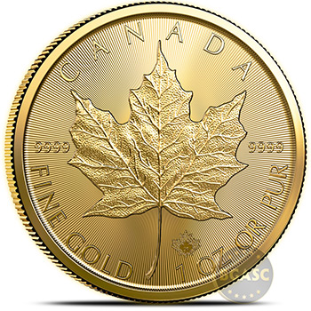 2021 1 oz Gold Canadian Maple Leaf Bullion Coin Brilliant Uncirculated .9999 Fine 24kt Gold
