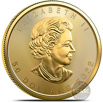 2022 1 oz Gold Canadian Maple Leaf Bullion Coin Brilliant Uncirculated .9999 Fine 24kt Gold - Image