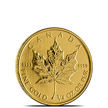 1/4 oz Canadian Gold Maple Leaf - Brilliant Uncirculated .9999 Fine 24kt (Random Year)