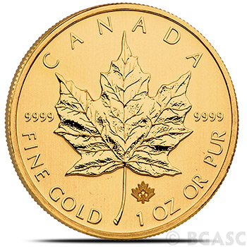 1 oz Canadian Gold Maple Leaf - Brilliant Uncirculated .9999 Fine 24kt (Random Year)