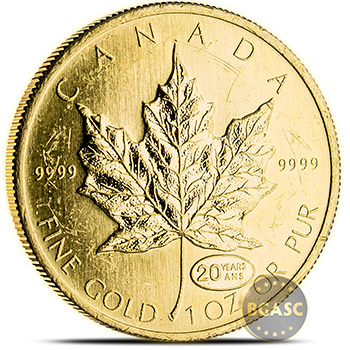 1 oz Canadian Gold Maple Leaf - Circulated / Scuffed .9999 Fine 24kt (Random Year)