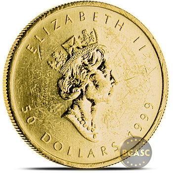 1 oz Canadian Gold Maple Leaf - Circulated Scuffed .9999 Fine 24kt Random Year - Image