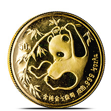 1/2 oz 1985 Chinese Gold Panda Coin 50 Yuan Brilliant Uncirculated (Mint Sealed)
