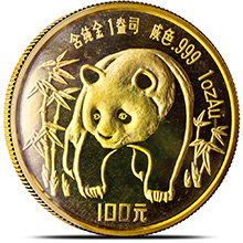 1 oz 1986 Chinese Gold Panda Coin 100 Yuan Brilliant Uncirculated (Mint Sealed)
