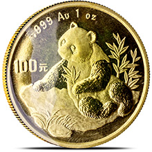 1 oz 1998 Chinese Gold Panda Coin 100 Yuan Brilliant Uncirculated - Small Date (Mint Sealed)