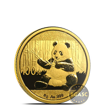 8 gram 2017 Chinese Gold Panda Coin 100 Yuan Brilliant Uncirculated