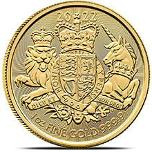 2022 1 oz Gold Great Britain The Royal Arms .9999 Fine 24kt Bullion Coin Brilliant Uncirculated