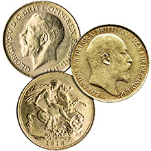 Great Britain Gold Sovereign Coin King Edward & George - Circulated (Random Year 1902-1932)