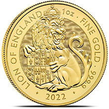 2022 1 oz Gold British Tudor Beasts Bullion Coin - The Lion of England