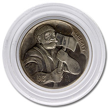 Lee Griffiths Hobo Nickel Carved On A Mint State 1913 Buffalo Nickel - Lumber Jack