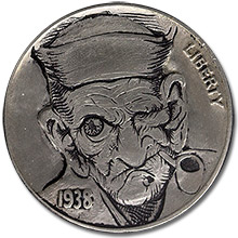 John Schipp Hobo Carved On A 1938-D Buffalo Nickel - Popeye