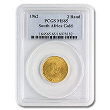 1962 South Africa Gold PCGS MS65 1/10 oz Coin