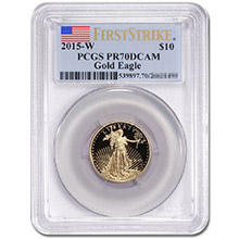 2015-W 1/4 oz Proof American Gold Eagle $10 Coin PCGS PR70 First Strike
