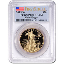 2015-W 1 oz Proof American Gold Eagle $50 Coin PCGS PR70 First Strike
