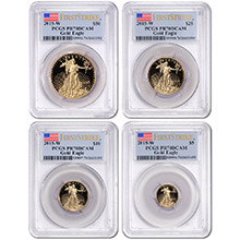2015-W Proof American Gold Eagle 4-Coin Set PCGS PR70 First Strike (Mint Box & COA Included)