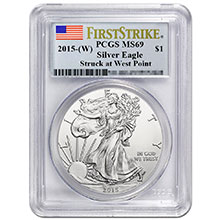 2015-(W) American Silver Eagle Coin PCGS Graded MS69 First Strike West Point Mint