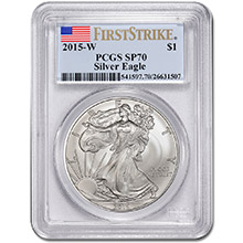 2015-W Burnished American Silver Eagle Coin PCGS Graded SP70 First Strike West Point Mint
