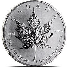 Canadian 1 oz Palladium Maple Leaf BU .9995 Fine (Random Year)