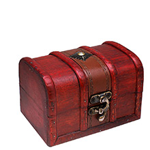 Small Wooden Treasure Chest Coin Box with Swivel Latch