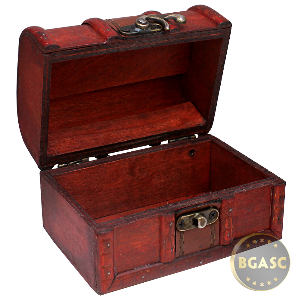 Small Wooden Treasure Chest Coin Box, Small Wooden Chests For Storage