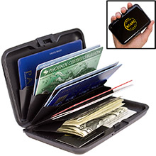 RFID Blocking Wallet / Assay Card Storage Case - Black Aluminum