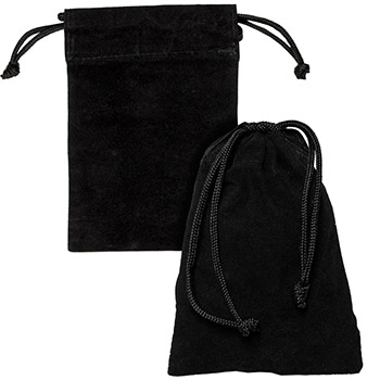 Medium Velveteen Treasure Bag - Black 4x6 - Image