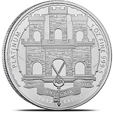 2022 1 oz Platinum Gibraltar Castle Coin .9995 Fine Brilliant Uncirculated