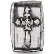 1 oz Silver Knight's Templar Cross MK BarZ .999+ Fine 3D Art Bar