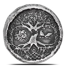 1 oz Silver Celtic Tree of Life MK BarZ .999+ Fine 3D Art Round