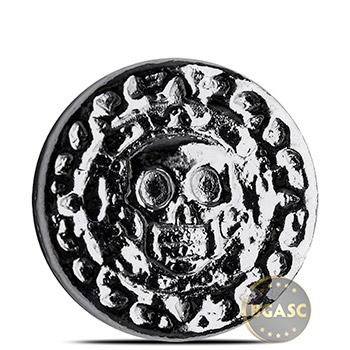 25g Silver Plata Muerta Yeager's Poured .999 Fine 3D Art Round - Image