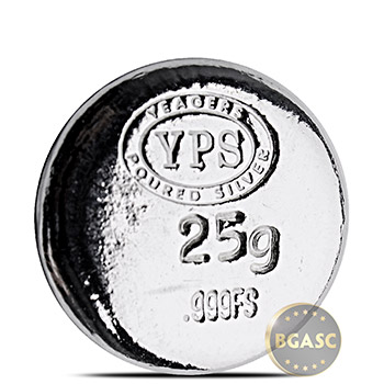 25g Silver Plata Muerta Yeager's Poured .999 Fine 3D Art Round - Image