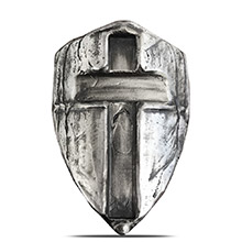 2 oz Silver Templar's Cross Shield MK BarZ .999 Fine 3D Art Bar