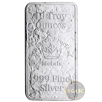 10 oz Silver Bars Monarch Stone Struck .999 Fine Bullion Ingot - Image