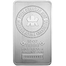 10 oz Silver Bars Royal Canadian Mint RCM .9999 Fine Bullion Ingot