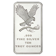 10 oz Silver Bars SilverTowne Eagle .999 Fine Bullion Ingot