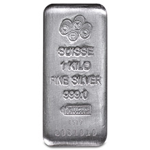 1 Kilo Silver Bar PAMP Suisse Cast (32.15 troy oz) .999 Fine Bullion Ingot w/ Assay