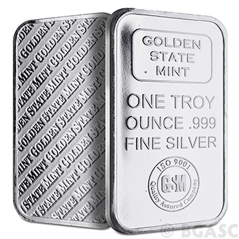 1 oz GSM Silver Bars Golden State Mint .999+ Fine Silver Bullion - Image