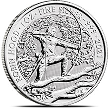 2021 1 oz Silver Great Britain Myths & Legends Bullion Coin - Robin Hood