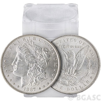 Tube of 20 Uncirculated Pre-1921 Morgan Silver Dollars 1878-1904 Coins BU Roll