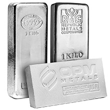 1 Kilo Silver Bars (32.15 troy oz) - Secondary Market (Random Assorted)