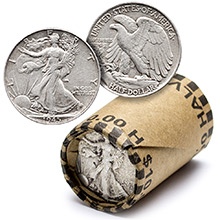 90% Silver Walking Liberty Half Dollar Roll - 20 Coins 90 Percent Silver