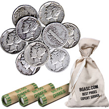 90% Silver Mercury Dimes - $1 Face Value U.S. Mint Coins (Rolls & Bags Available)