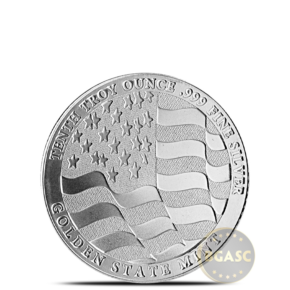 Buy 1/10 Oz Silver Rounds Eagle Design By GSM Golden State Mint .999 ...